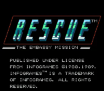 Rescue - The Embassy Mission (USA) (Beta) screen shot title